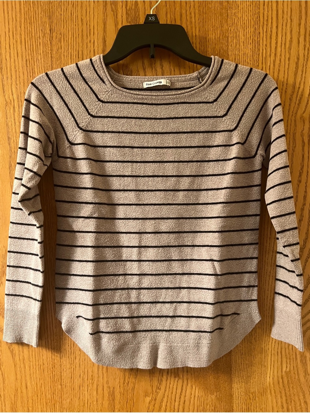 Pink Clover Striped Crewneck Sweater